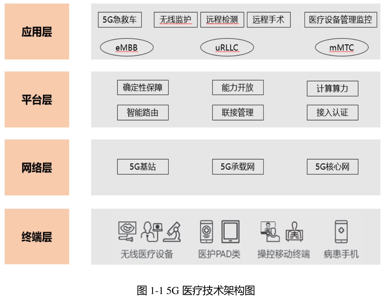 图1-1 5G医疗技术架构图,C11 PDF第13页